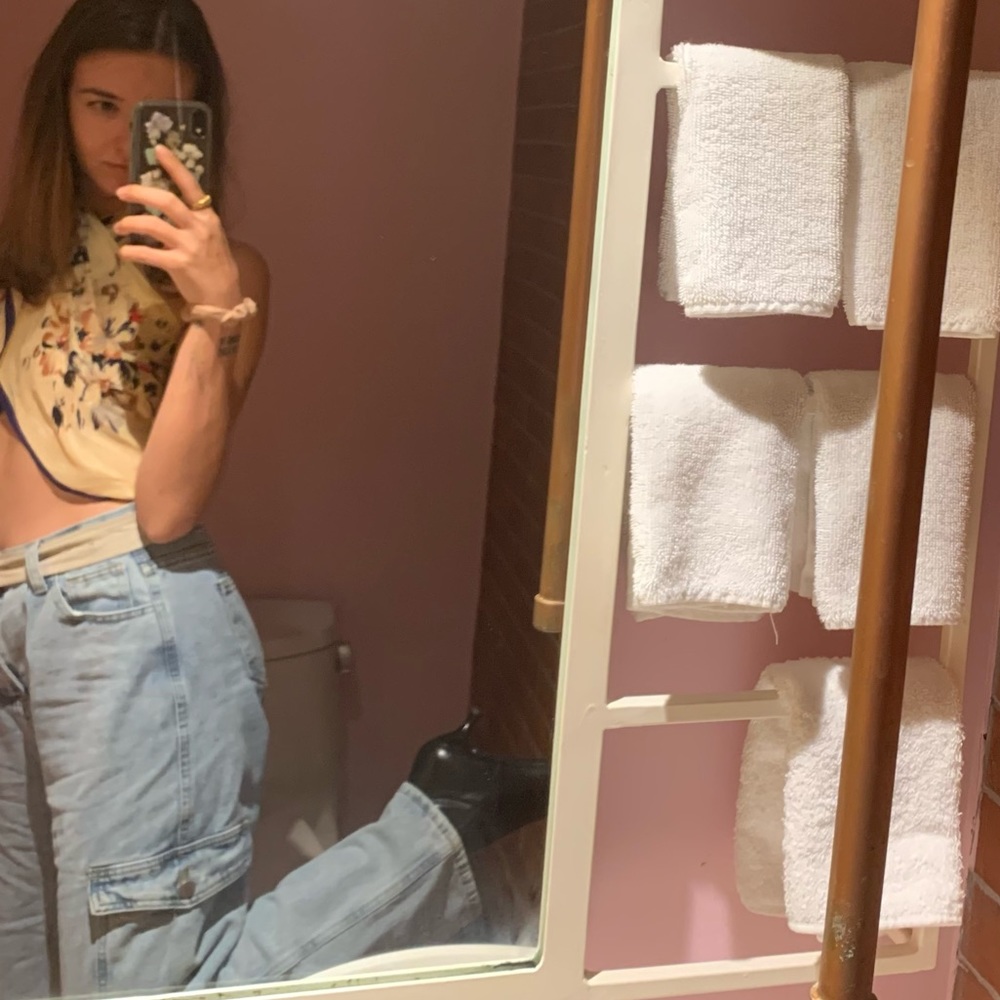 Vintage High Waist Baggy Cargo Denim Jeans size 26/27